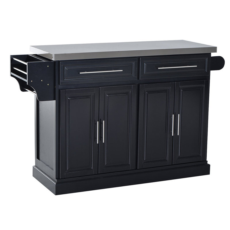 Ebern Designs Emmitt Storage Cabinet Kitchen Island With Stainless