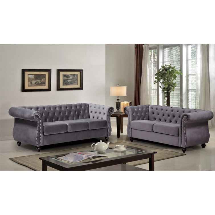 House of Hampton® Dequesha 2 Piece Velvet Living Room Set | Wayfair