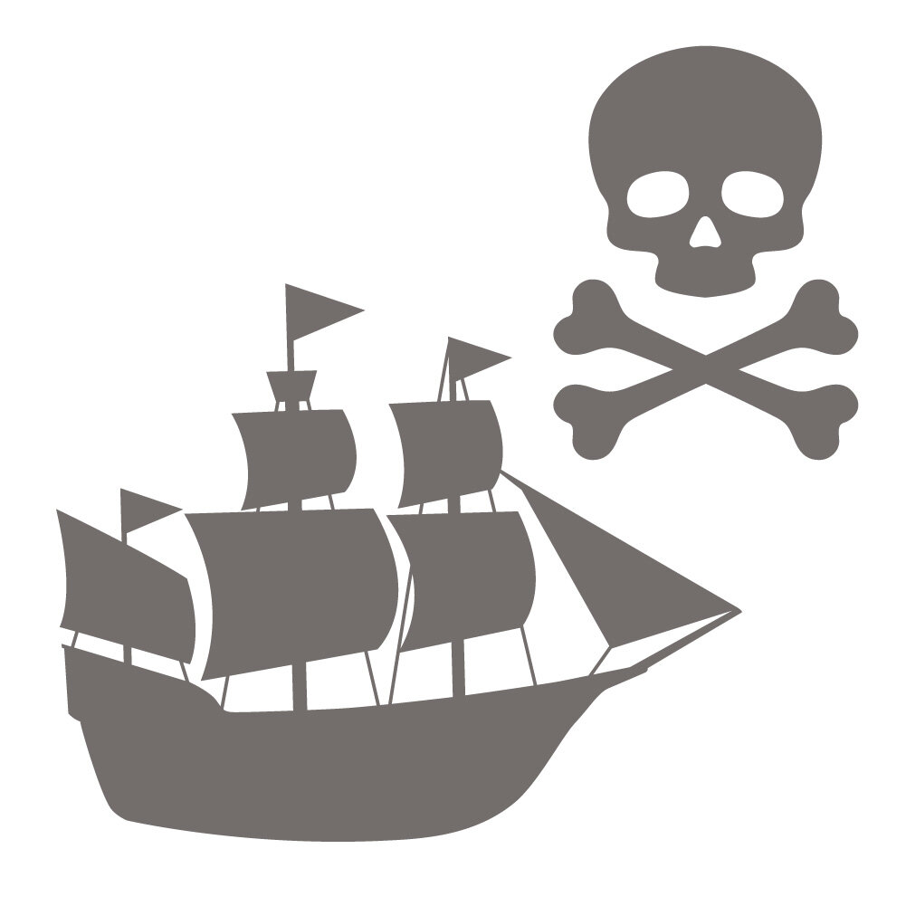 #1034 4" Pirate Skull Crossbones Decal Sticker Laminated 1 