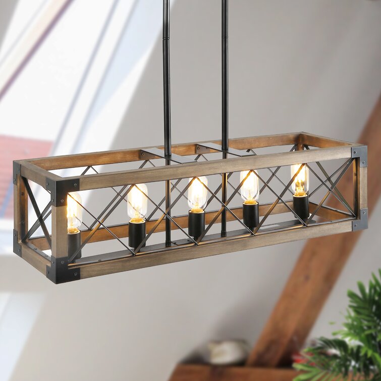 Gracie Oaks Holbert 5 - Light Statement Rectangle Chandelier & Reviews ...