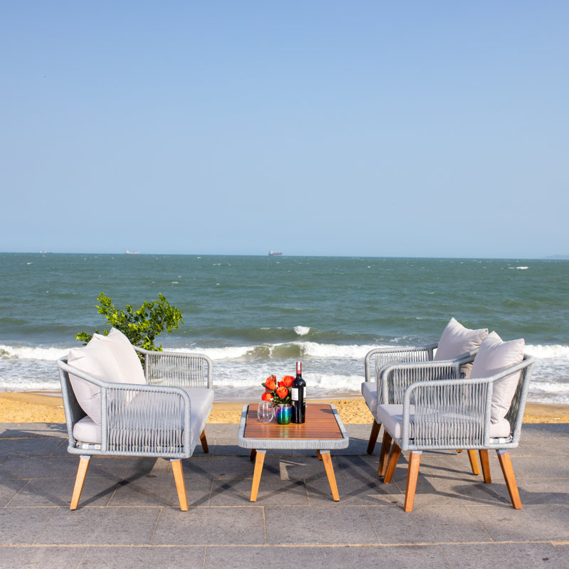 Falmouth 4 Piece Sofa Seating Group With Cushions Reviews Allmodern