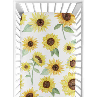 mustard yellow crib sheet