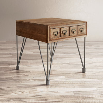 Waynesfield Solid Wood End Table with Storage