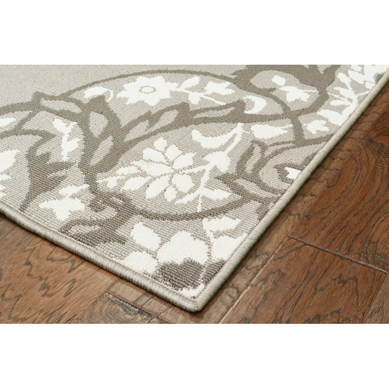 Charlton Home Sattler Gray White Indoor Outdoor Area Rug Reviews Wayfair
