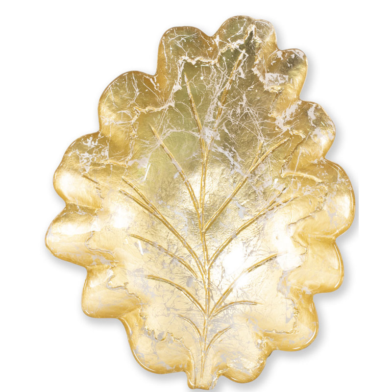 Vietri Glass Abstract Glam Decorative Bowl In Gold Perigold
