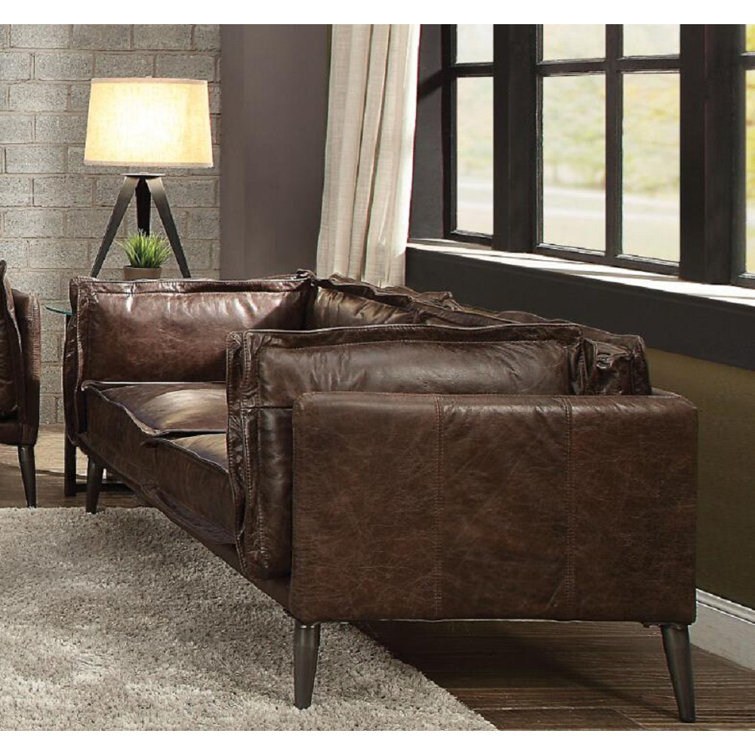 Z-joyee 71'' Genuine Leather Square Arm Sofa | Wayfair