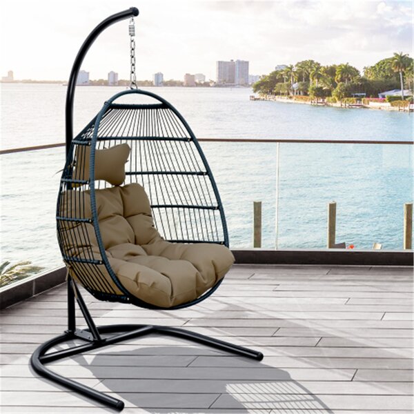 Northlight 21.75 Natural Rope Wooden Swing Chair 