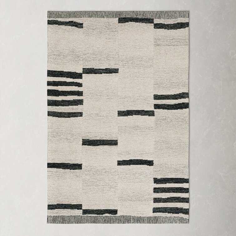 Modern Abstract Minimalist Contour Woolen Tufted Area Rug