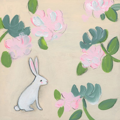 Bunny Floral By Creative Thursday Marisa Canvas Art