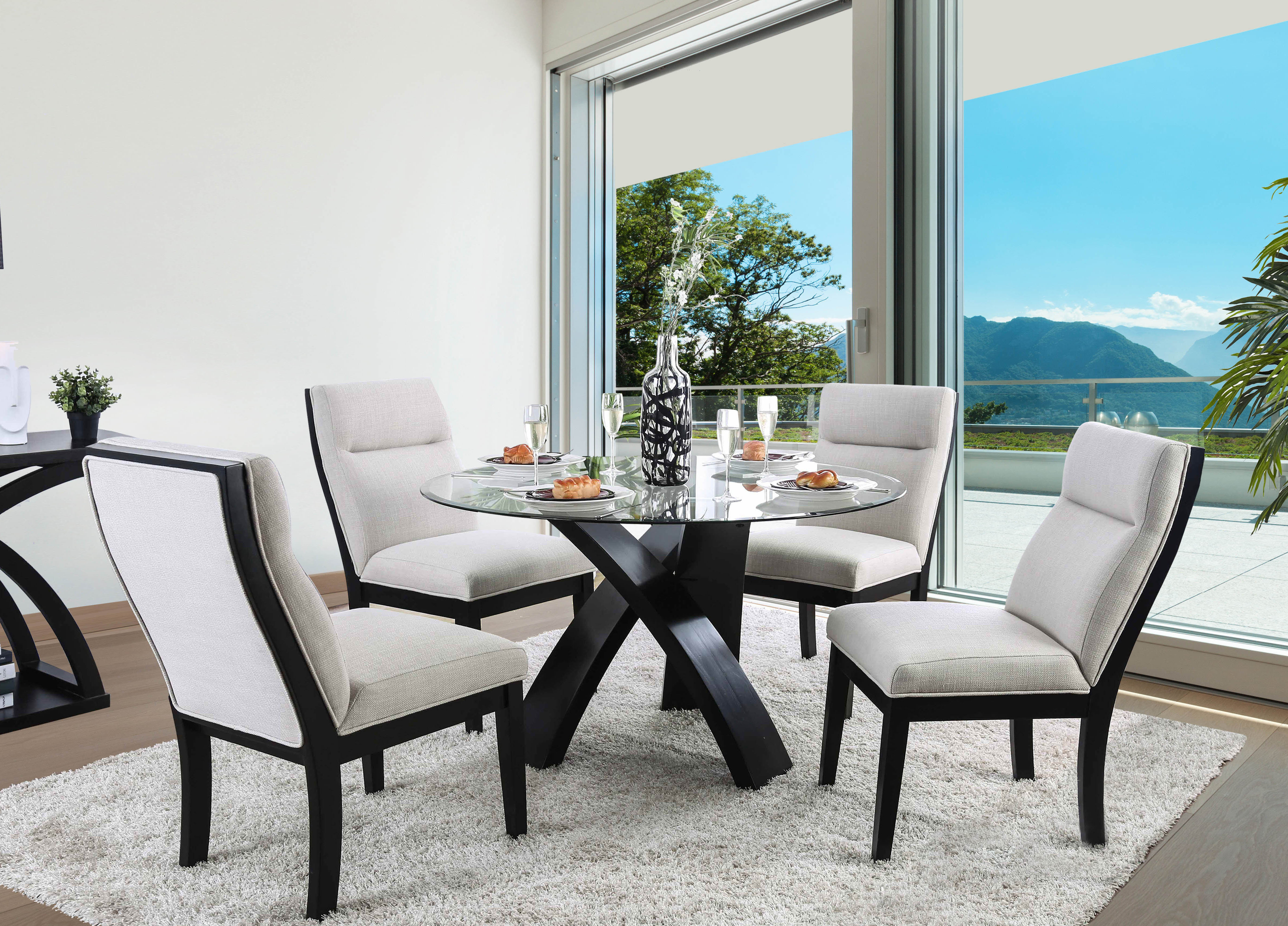 grey glass dining table and chairs