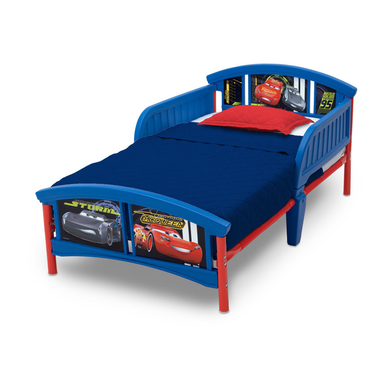 blue toddler bed