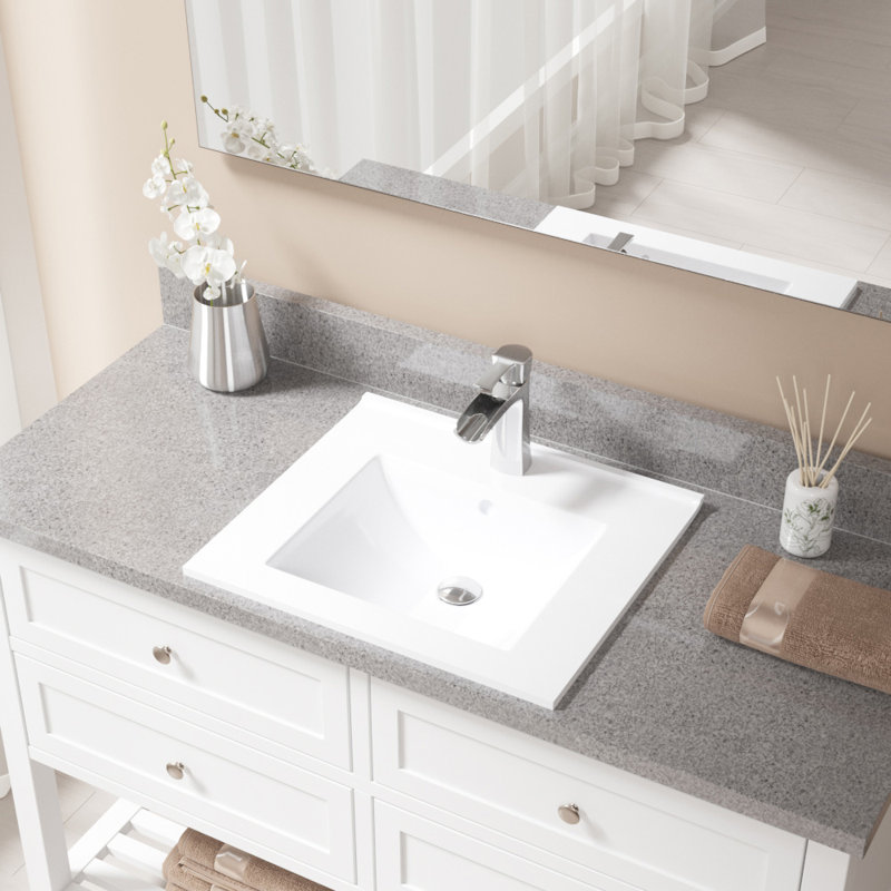 MRDirect Vitreous China Rectangular Vessel Bathroom Sink with Faucet