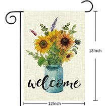 Welcome Sunflowers Bouquet-USA Vintage-Applique Garden Flags Pack-GP104091-BOAA
