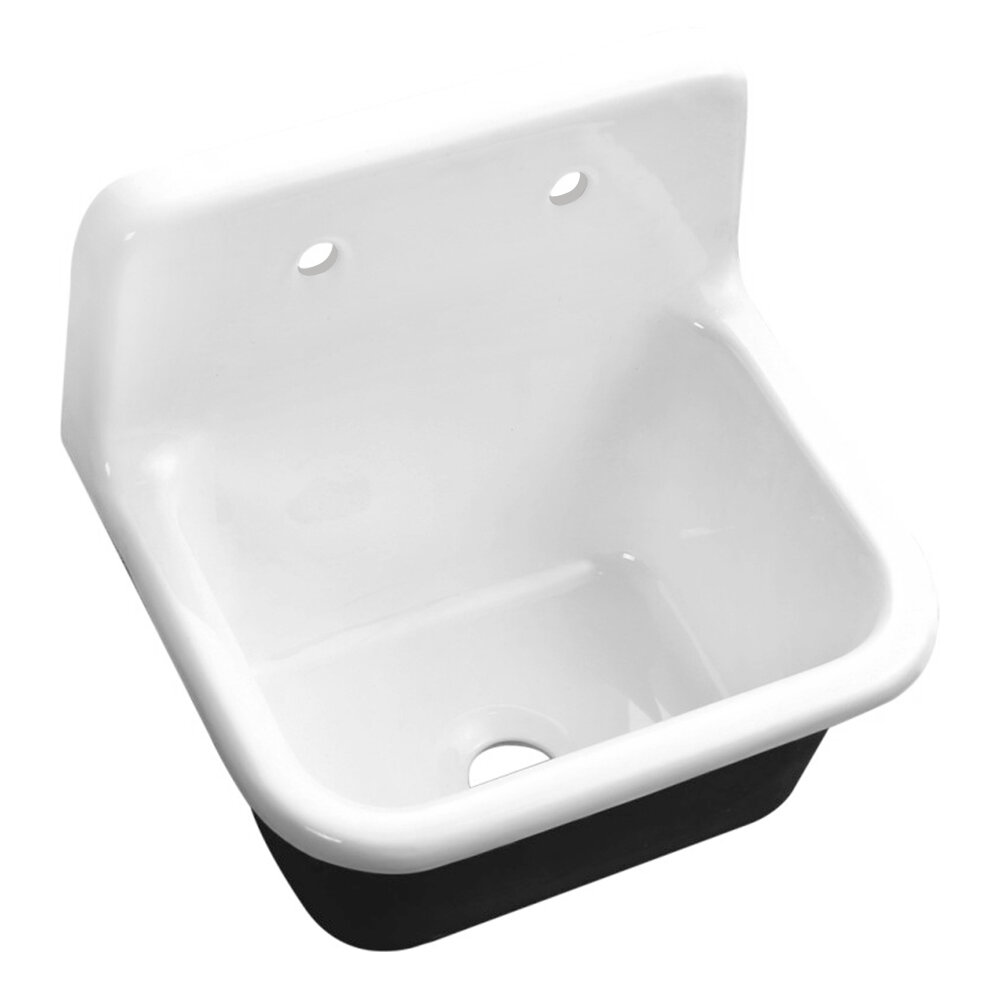 Streamlinebath Cast Iron 22 L X 18 W Wall Mount Kitchen Sink Wayfair