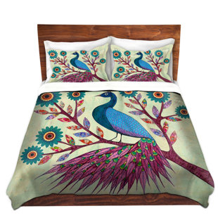 Go to store & view more images DiaNoche Designs Blue Peacock Duvet Cover Set