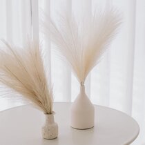 30in 9pcs Artificial Flowers Pampas Grass,Reed Grass,Ascendant Grass Fake Flowers Grass,Long Artificial Pompous Grass Fake Pompass Branches Vase Filler Flower Arrangement for Home Pink Series