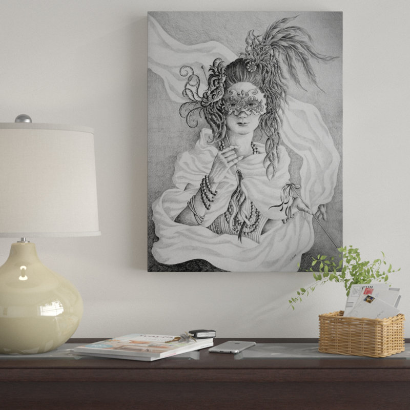 Winston Porter Mardi Gras Mask Acrylic Painting Print On Wrapped