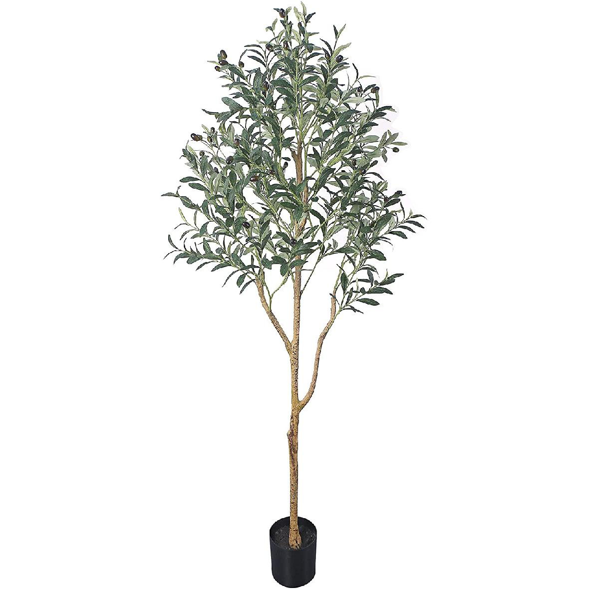 Primrue Artificial Olive Tree Tall Fake Potted Olive Silk Tree With ...