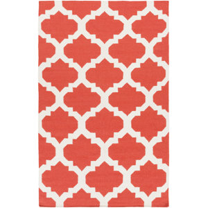 York Coral Geometric Harlow Area Rug