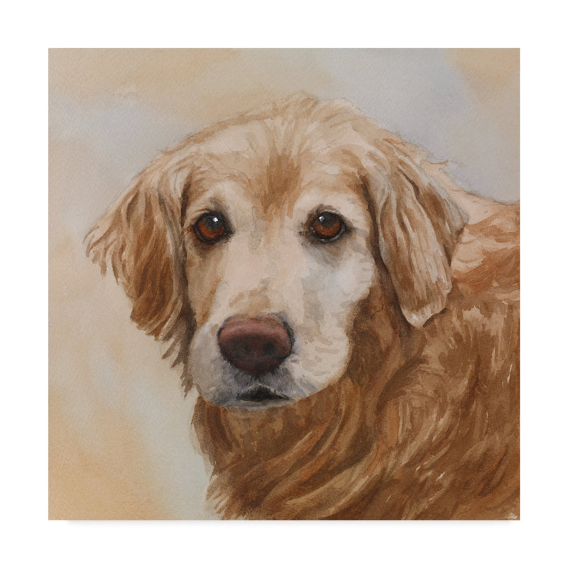 East Urban Home Chelsea Golden Retriever Acrylic Painting Print