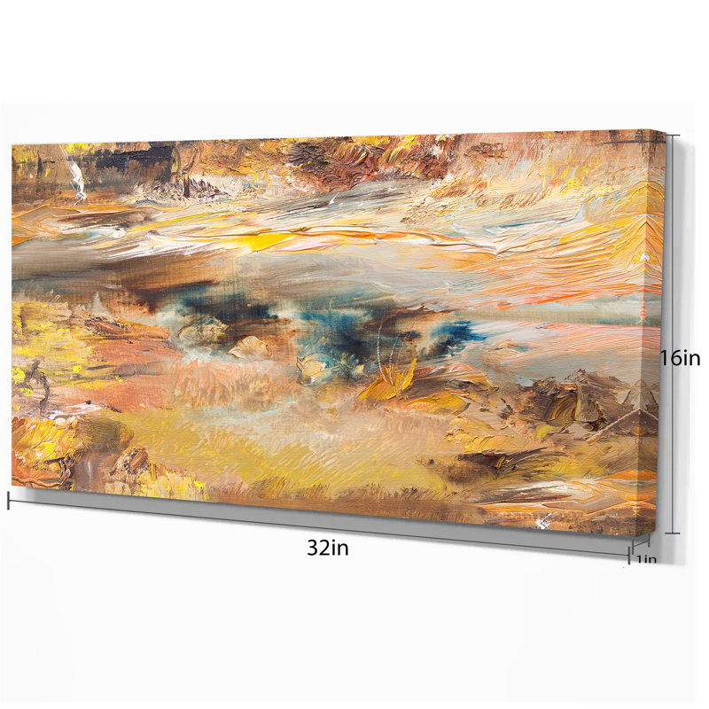 East Urban Home Contemporary Abstract Brown Artwork Oil Painting