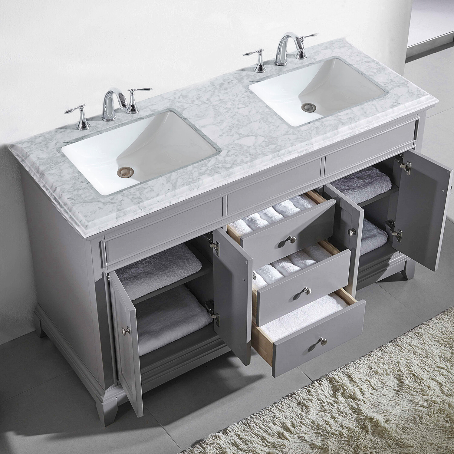 Canora Grey Pinkston 72 Double Bathroom Vanity Set Wayfair