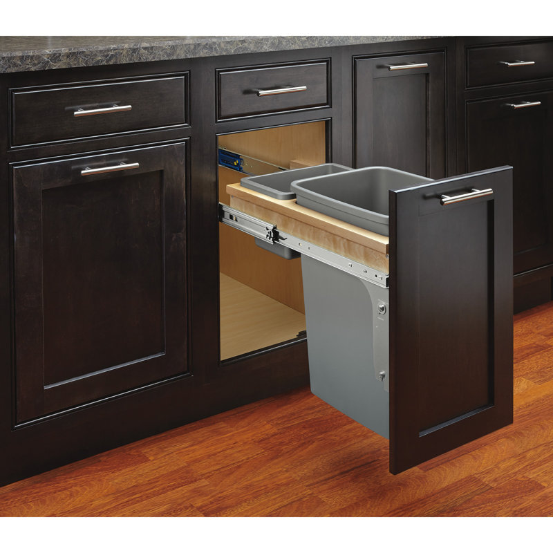 Rev A Shelf Top Mount 8 75 Gallon Pull Out Under Counter Trash Can Wayfair