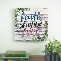 Details about   FAITH HOPE LOVE Plaque Rustic Country hanger 