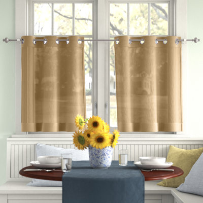 Sauel Textured Semi-Sheer Kitchen Cafe Curtain Pair