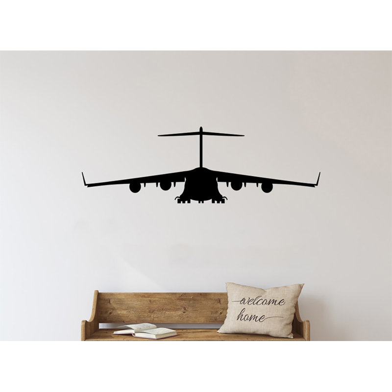 Williston Forge Lockheed C 17 Globemaster Airplane Silhouette Vinyl Words Wall Decal Wayfair