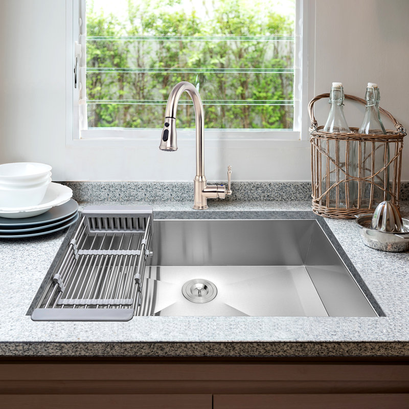 AKDY 33" L x 22" W Undermount Kitchen Sink with Faucet and ...