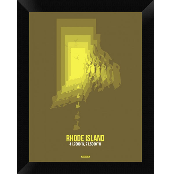 Naxart Rhode Island Radiant Map 1 Framed Graphic Art Print On Canvas Wayfair