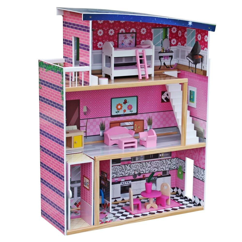 edu fun wooden doll house