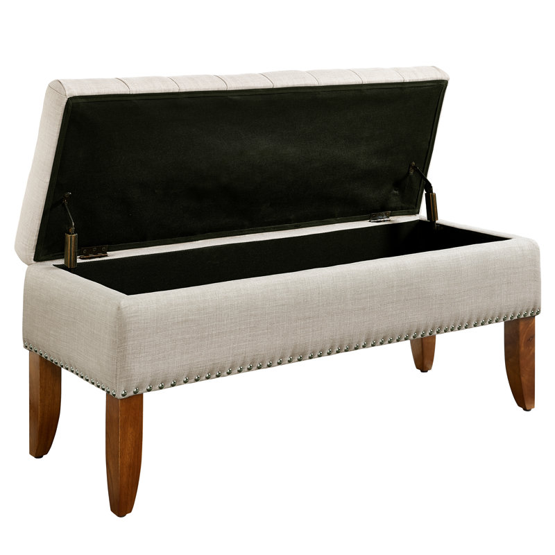 Charlton Home Mortensen Upholstered Flip Top Storage Bench Reviews Wayfair