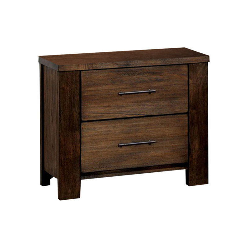 Foundry Select Armetta 2 Drawer Solid Wood Nightstand In Oak Wayfair