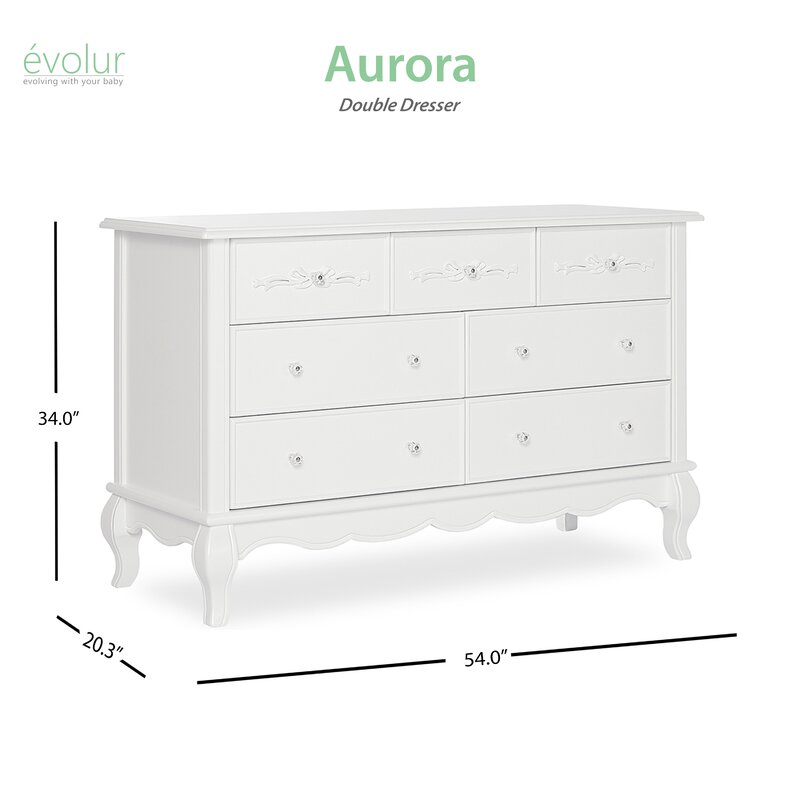 aurora 7 drawer double dresser
