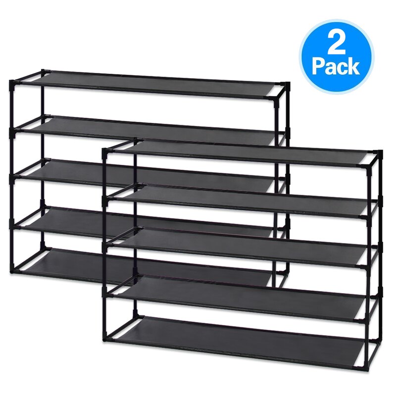 Rebrilliant 5 Tier Steel 50 Pair Shoe Rack Reviews Wayfair