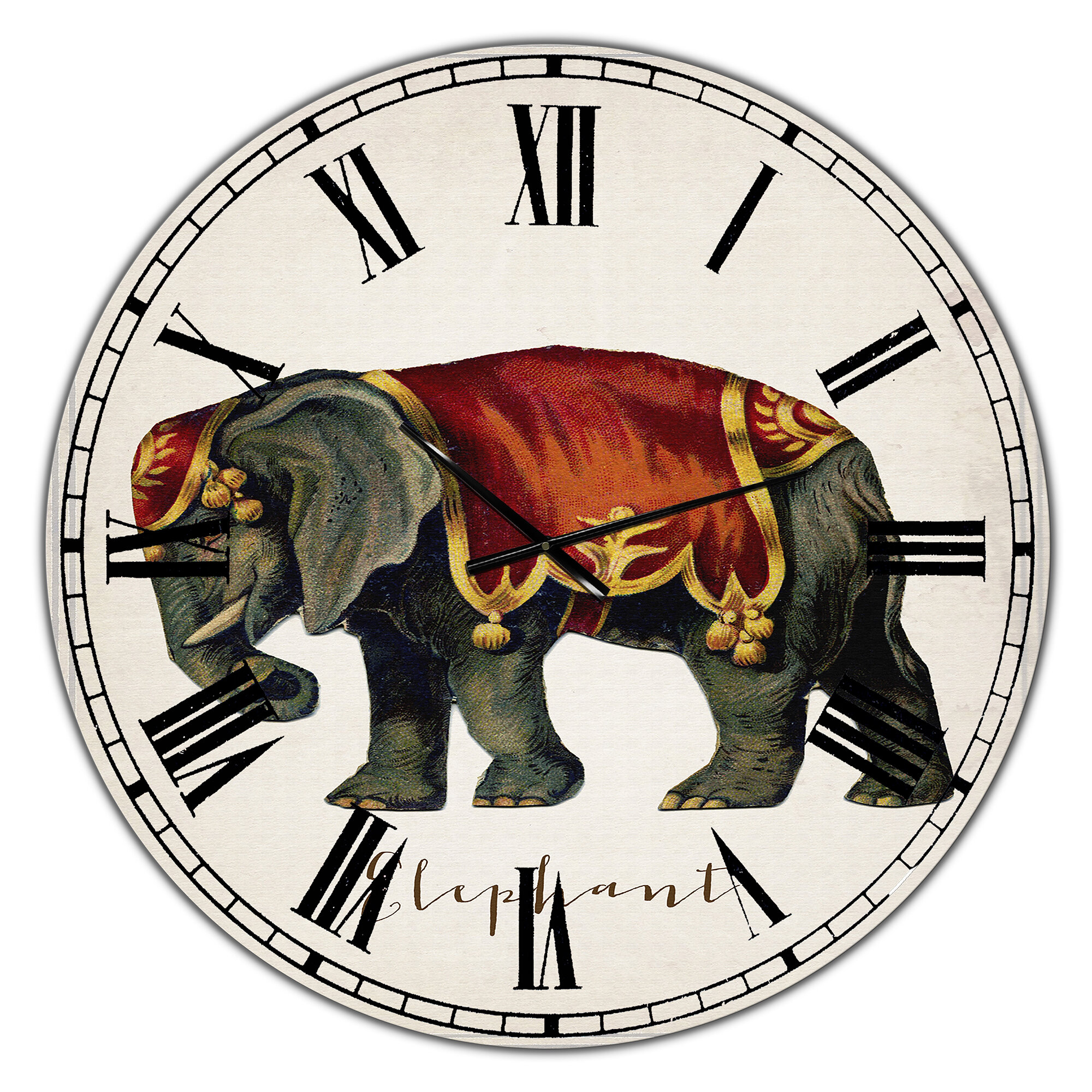 East Urban Home Circus Animals Elephant Wall Clock Wayfair