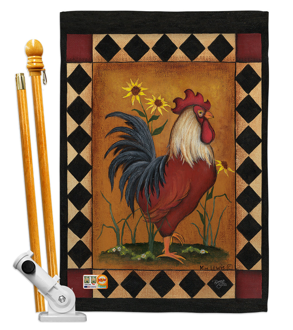 Breeze Decor Rooster 2 Sided Polyester 40 X 28 In Flag Set Wayfair