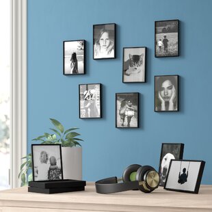Set of 12 Photo Frame 4x6 Size Format Plastic Wall Frames In White/Black 