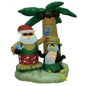 Christmas Inflatable Santa Claus on Vacation Decoration