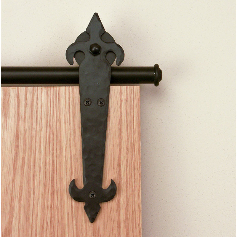 Quiet Glide Fleur De Lis Hammered Standard Single Track Barn Door Fleur De Lis Hammered Standard Single Track Barn Door Hardware Kit