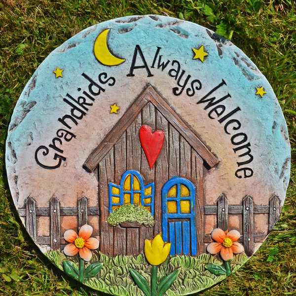 45cm Diameter River Rock Hard Wearing Garden Stepping Stone Recycled Rubber