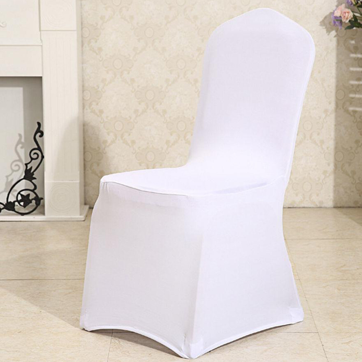 Slipcovers 100pcs Dining Chair Covers Wedding Party Home Seat Slip Covers Stretch Spandex Home Garden