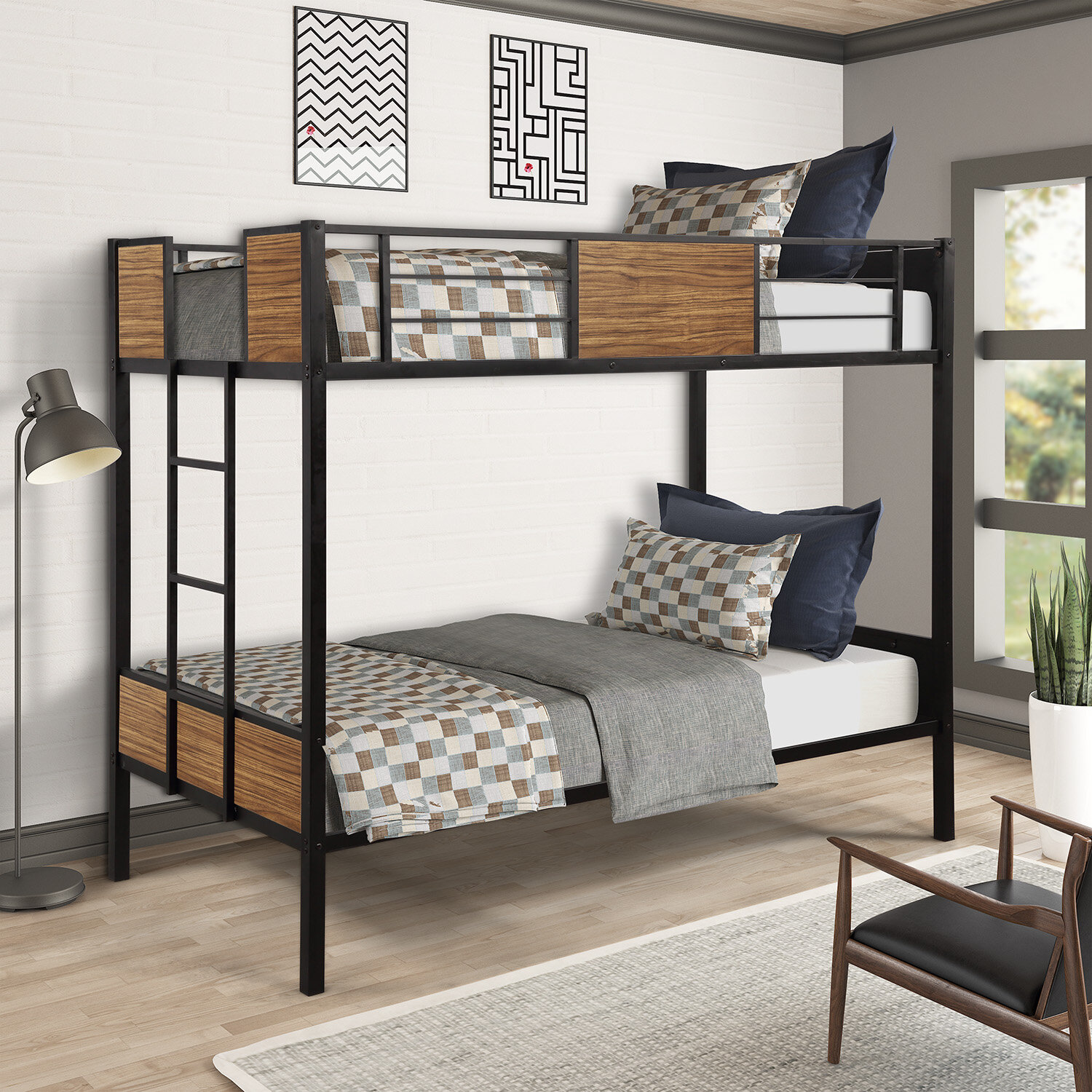 Harriet Bee Mcdonnell Twin Over Twin Loft Bunk Bed by Harriet Bee | Wayfair