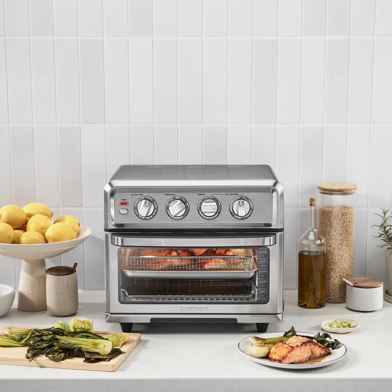cuisinart air fryer + convection toaster oven, 8-in-1 oven with bake, grill, broil & warm options finish: silver
