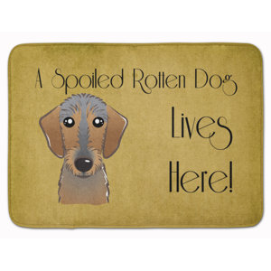Wirehaired Dachshund Spoiled Dog Memory Foam Bath Rug