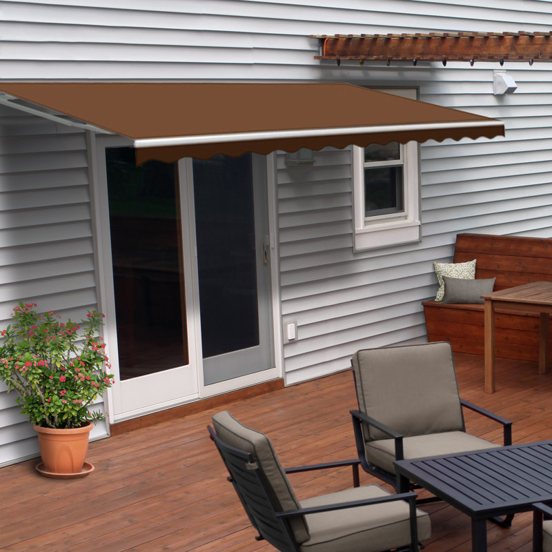 Aleko 12 W X 10 D Slope Patio Awning Reviews Wayfair