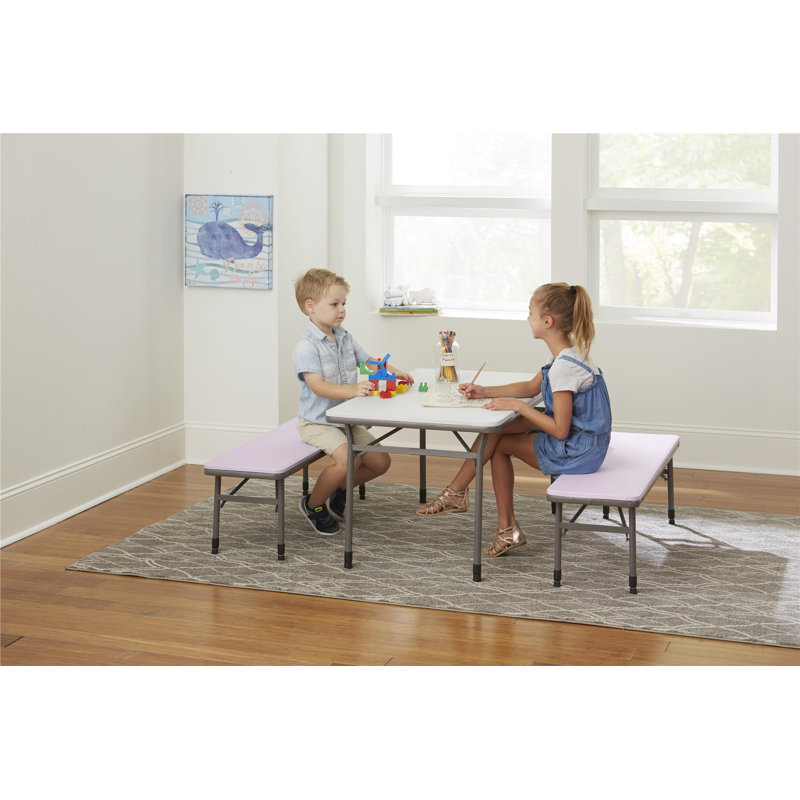epping adjustable height kids 3 piece rectangular table and chair set