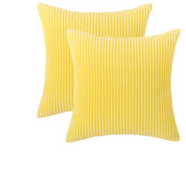 yellow striped throw pillows